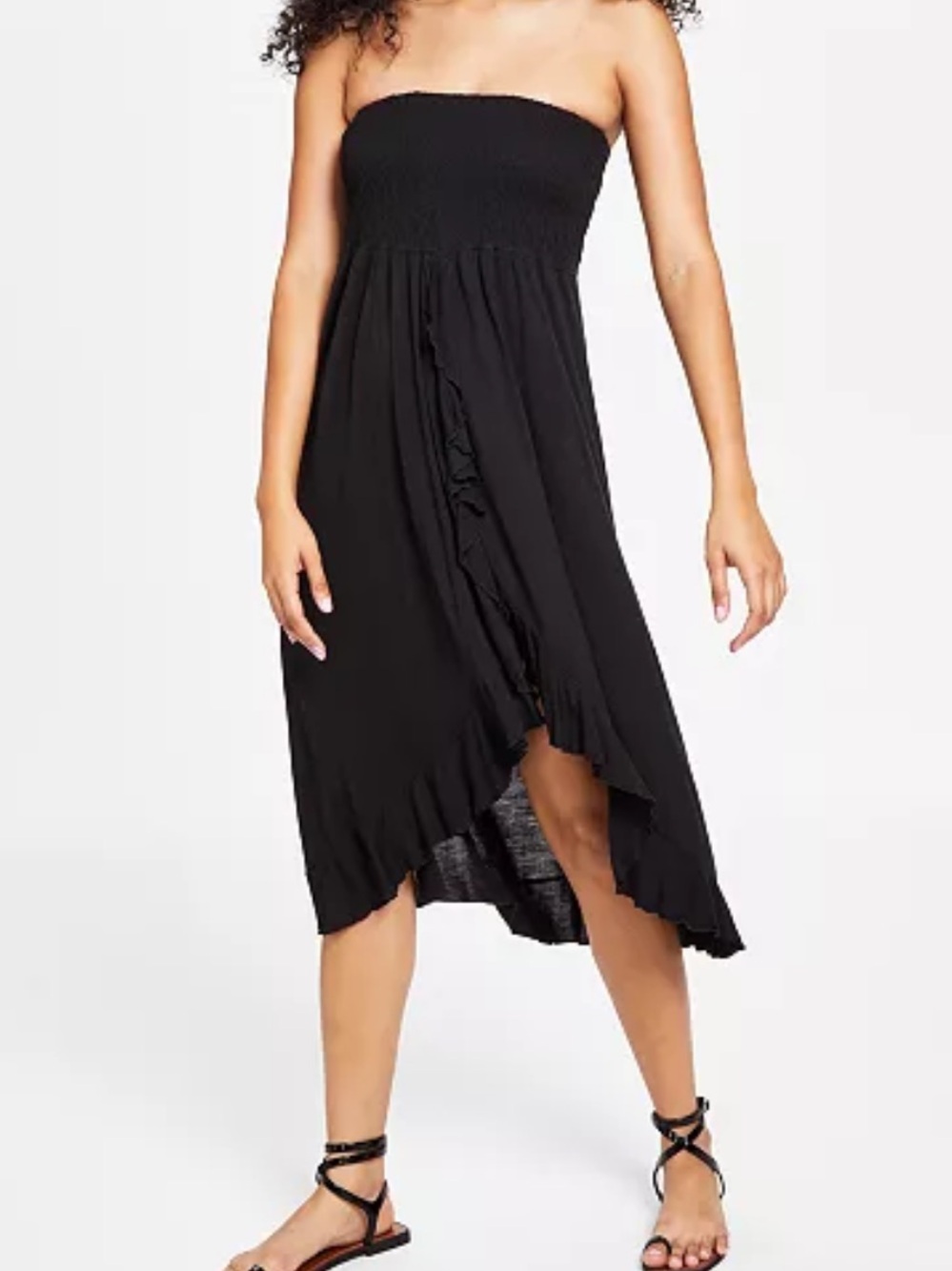 Raviya Black Elastic-Neck Blouse